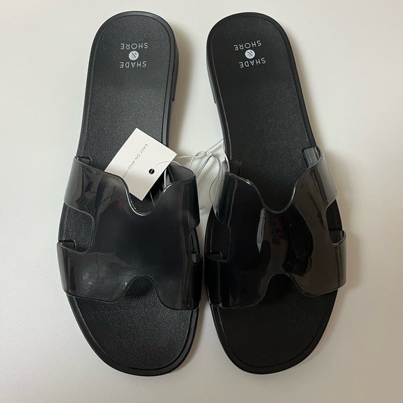 Shade & Shore Black Sandals 8 - Picture 2 of 5